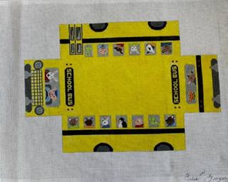 School Bus Door Stop by CBK Needlepoint (thumbnail)