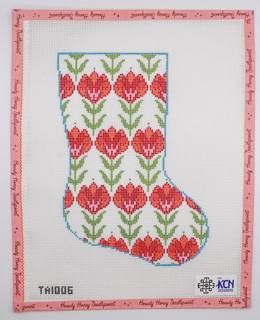 Red Flowers Midsize Stocking by KCN Designers (thumbnail)