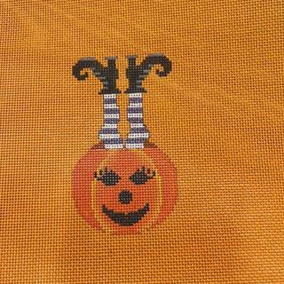 Witch falling in pumpkin by JP Needlepoint (thumbnail)