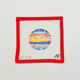 Sunset Round Insert by Anne Fisher Needlepoint (thumbnail)