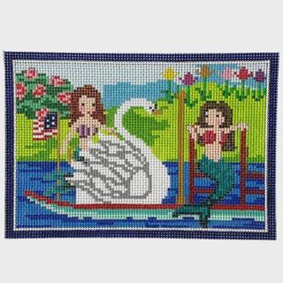 Mermaids and Swan Boat by CBK Needlepoint (thumbnail)
