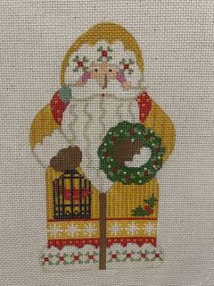 Father Christmas - Yellow Holding Wreath by Danji Designs (thumbnail)