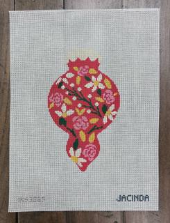 Red Holiday Flowers Ornament by Initial K Studio (thumbnail)