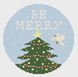 Be Merry Round-HT-132 : 4 3/8" by KCN Designers (thumbnail)