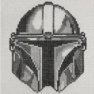 Mandelorian esque helmet by Bad Bitch Needlepoint (thumbnail)