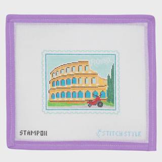 Rome Colosseum Stamp by Stitch Style Needlepoint (thumbnail)
