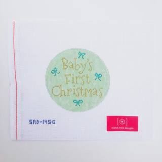 Baby's First Christmas - Green Canvas by Stitch Rock Designs (thumbnail)