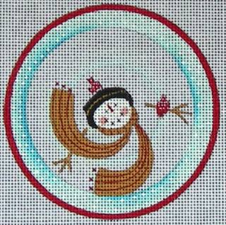 Twirling Snowman Ornament Brown Scarf by Ewe & Eye by Ewe & Eye (thumbnail)