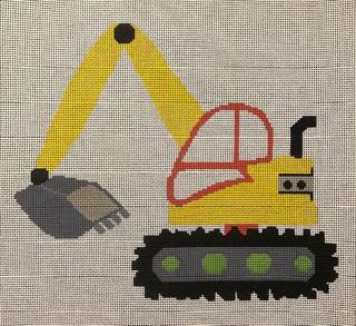 Yellow Excavator ASIT354 by A Stitch in Time (thumbnail)