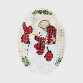 Snowman & Cardinal (Simply Shelly) by CBK Needlepoint (thumbnail)