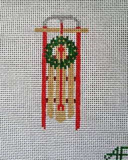 Sled Ornament by Anne Fisher Needlepoint (thumbnail)
