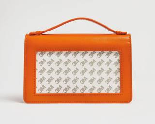 The Everyday Clutch - Tangerine + Silver Chain by Rachel Barri Designs (thumbnail)