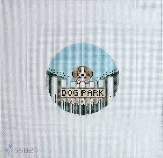 Dog Park, Beagle with stitch guide by Stitch Style Needlepoint (thumbnail)