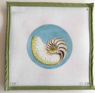 Shell with blue background by Colors of Praise Art Studio (thumbnail)