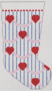 Hearts Stocking on 18 mesh - Trunk Show by Doolittle Stitchery (thumbnail)