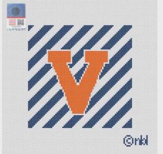Virginia Stripe square by Needlepoint by Laura (thumbnail)