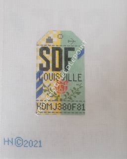 Retro Travel Tag · Louisville by Hedgehog Needlepoint (thumbnail)