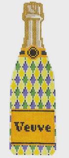 CLV004-HQ Champagne Bottle- Harlequin Mardi Gras by C'ate La Vie (thumbnail)