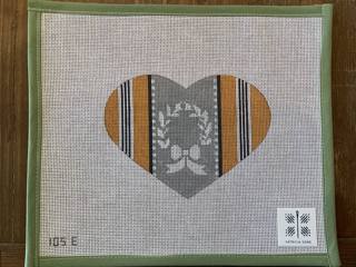 French Ticking Heart with stitch guide by Patricia Sone (thumbnail)