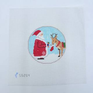 Reindeer Games Ornament Canvas by Stitch Style Needlepoint (thumbnail)