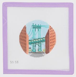 Brooklyn Bridge Ornament With Stitch Guide by Stitch Style Needlepoint (thumbnail)