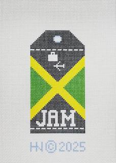 Jamaica Wee Flag Travel Tag by Hedgehog Needlepoint (thumbnail)