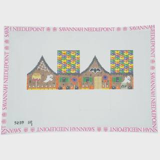 3-D Halloween Gingerbread House by Susan Roberts Needlepoint (thumbnail)