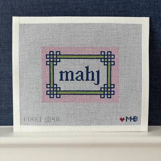 Floral corner mahjong insert- pink, citron by Love MHB Studio (thumbnail)