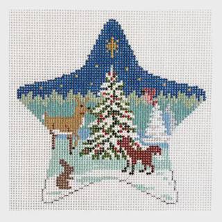 Star, Forest Tree and Animals by Susan Roberts Needlepoint (thumbnail)