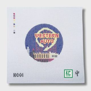 Western Auto Sign Canvas by Cactus Needlepoint (thumbnail)