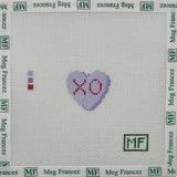 Lavender Heart Mini Canvas by M F Needlepoint (thumbnail)