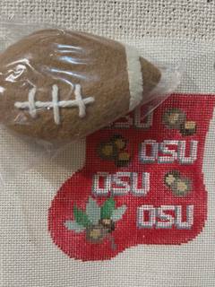 OSU Football Sock w/ Football by Kathy Schenkel (thumbnail)