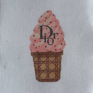 Designer Dessert Mini - Peach Chocolate Chip Soft Serve by Kate Dickerson Needlepoint Collections (thumbnail)