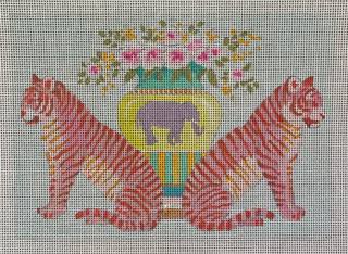 Tigers with Flower Vase by Colors of Praise Art Studio (thumbnail)