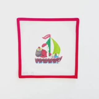 Santa in Sailboat by Liz Goodrick-Dillon (Tapestry Tent, via Susan Roberts) (thumbnail)