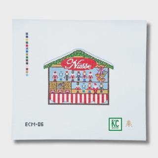 European Christmas Market Nutcracker Stahl Canvas by Evergreen Needlepoint (thumbnail)