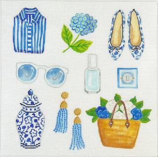 Summer Favorite Things (Cool Blue) by Kate Dickerson Needlepoint Collections (thumbnail)