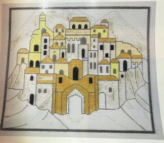 Jerusalem of Gold Tallit by Gone Stitching (thumbnail)