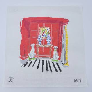 Red Room Needlepoint Canvas by The Plum Stitchery (thumbnail)