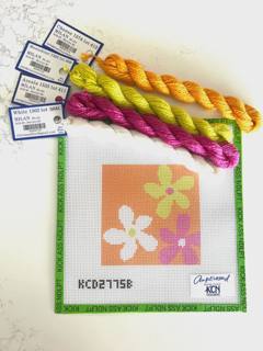 Triple Flower with Orange Background (KITTED) by KCN Designers (thumbnail)