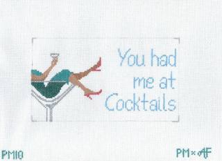 You Had Me At Cocktails by Anne Fisher Needlepoint (thumbnail)