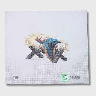 Baby Jesus in Manger Canvas by Colors of Praise Art Studio (thumbnail)