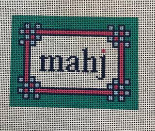 Floral Corner Mahjong Insert - Teal/Hot Pink/Navy by Love MHB Studio (thumbnail)