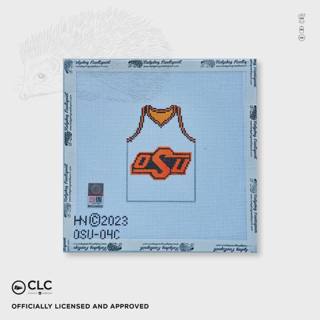Oklahoma State University Basketball Jersey - White by Hedgehog Needlepoint (thumbnail)