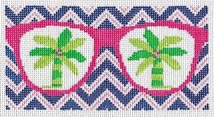 Palms Eyeglass Case by Two Sisters Needlepoint (thumbnail)