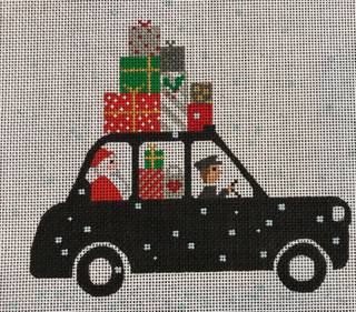 Cab with Santa & Gifts by Kate Dickerson Needlepoint Collections (thumbnail)