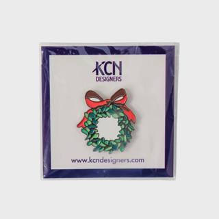Red Bow Wreath Needleminder by KCN Designers (thumbnail)
