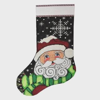 Snowflake Santa Stocking by Meredith Collection (thumbnail)