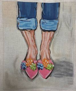pompom shoes by Kate Dickerson Needlepoint Collections (thumbnail)