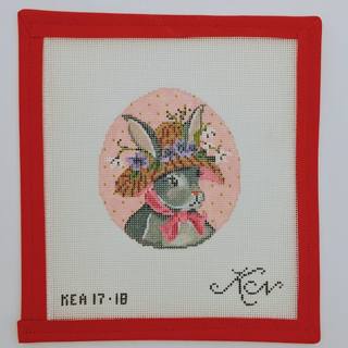 Miss Snowdrop Violet Bunny Egg by Kelly Clark Needlepoint (Colonial Needle) (thumbnail)
